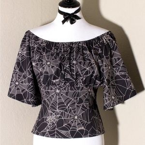 Cobweb CVLT Oblong Box Tangled Web Victoria Top Spiderweb Print BNWT
